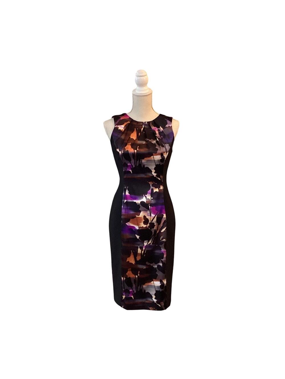 London style: Floral Black Dress Size4